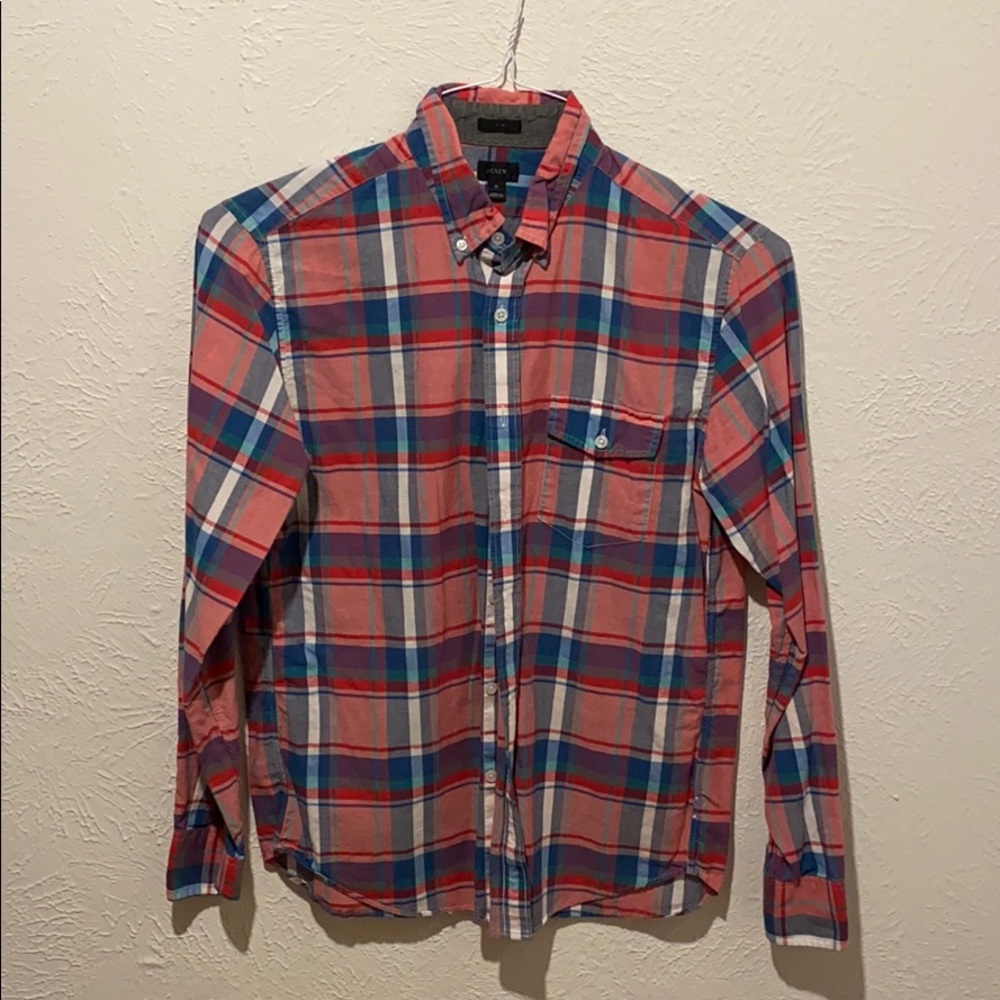 JCrew plaid button down shirt